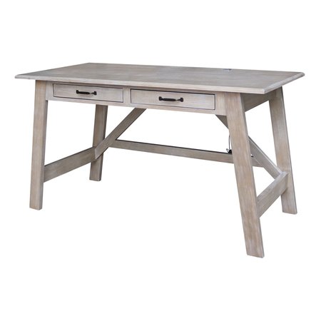 INTERNATIONAL CONCEPTS Serendipity Desk with 2 Drawers, Washed Gray Taupe OF09-69